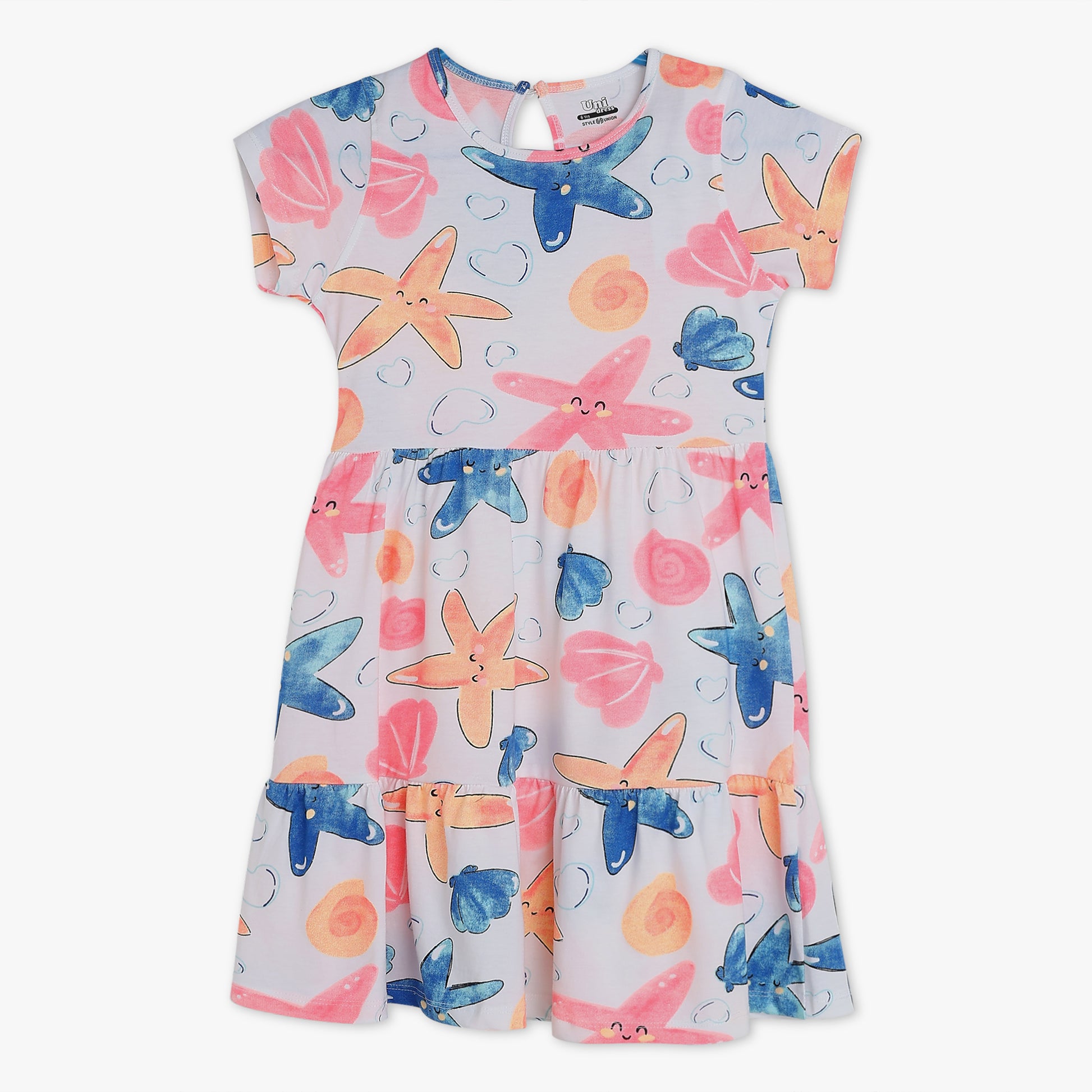 Girls Printed Knitted Dress