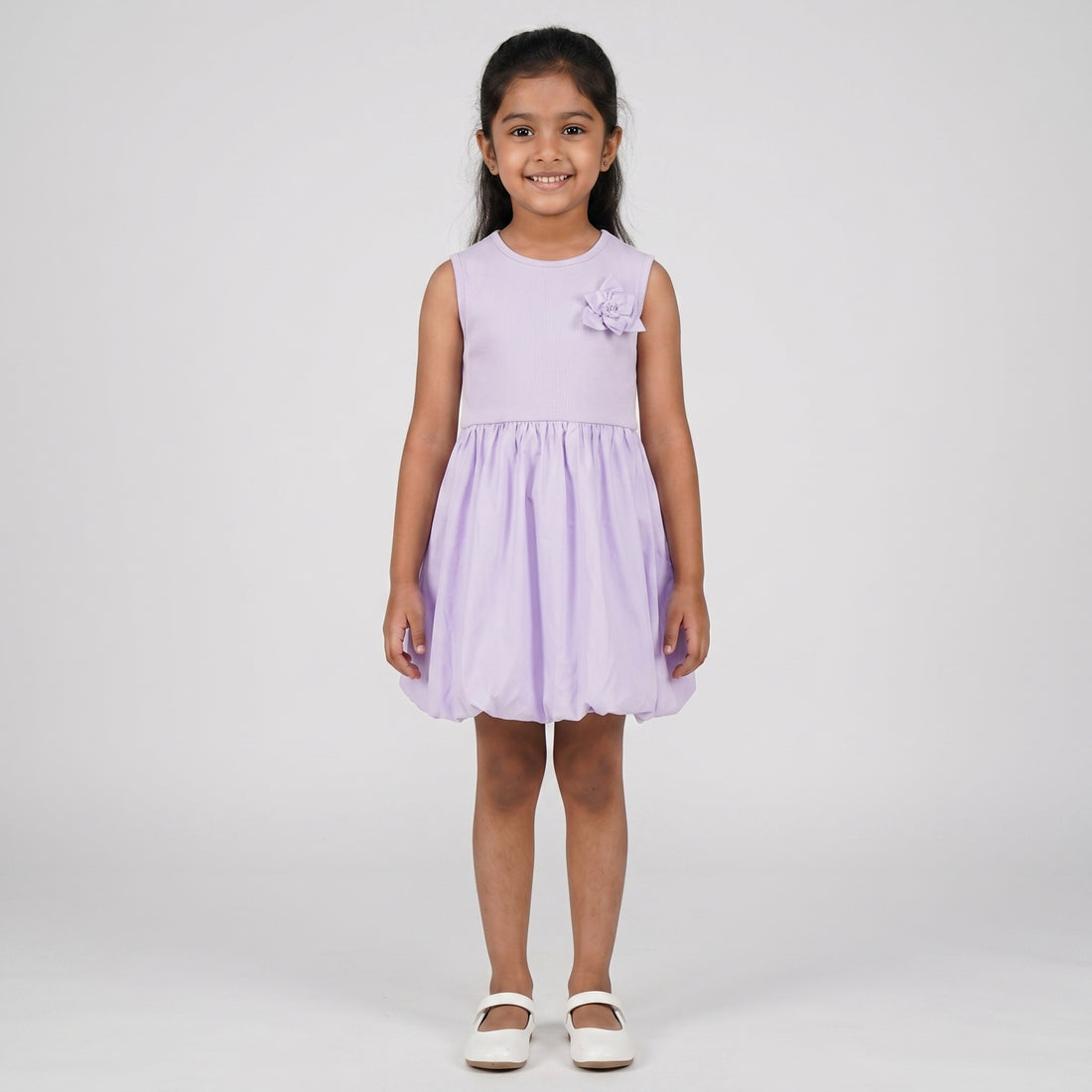 Girls Cotton Crew Neck Dress