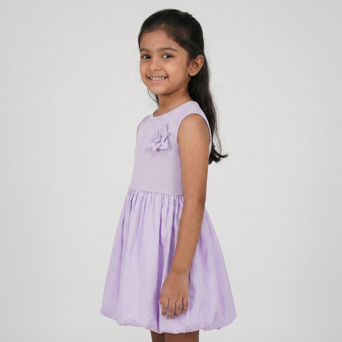 Girls Cotton Crew Neck Dress