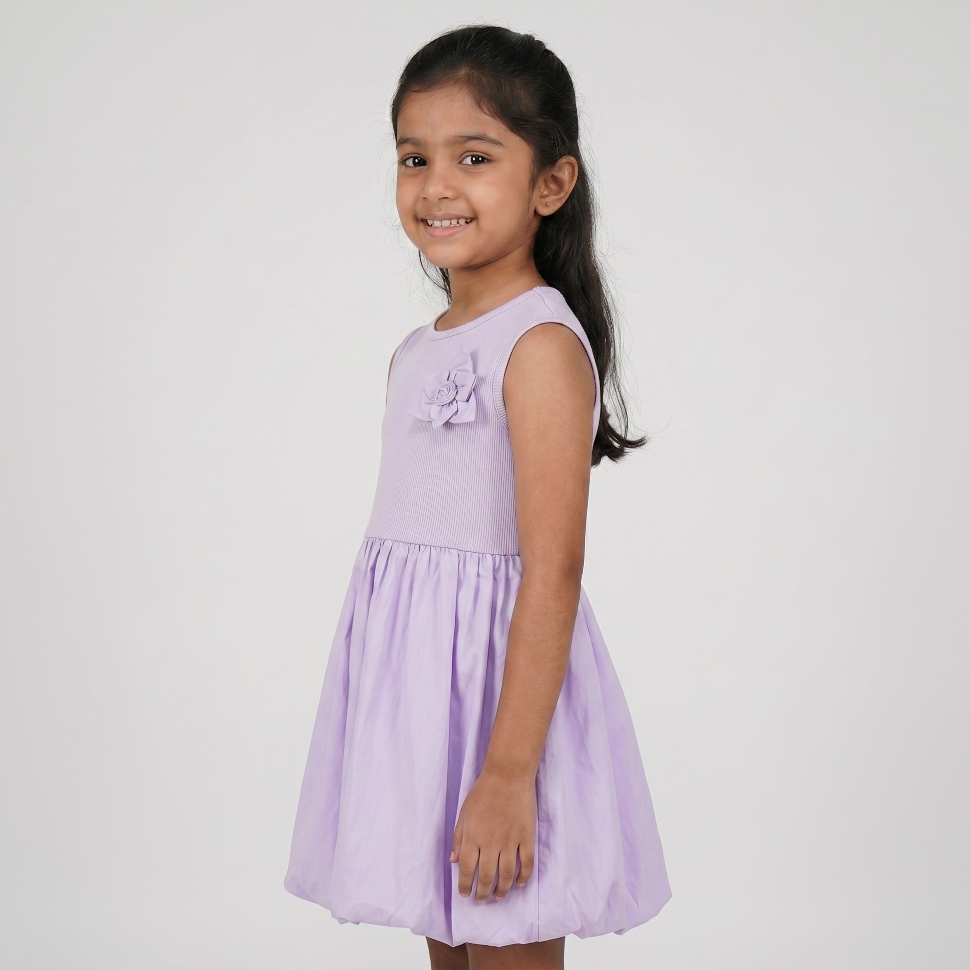 Girls Cotton Crew Neck Dress