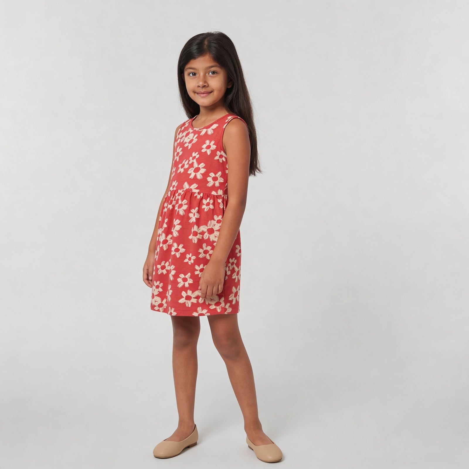 Cotton Printed Sleeveless Frock