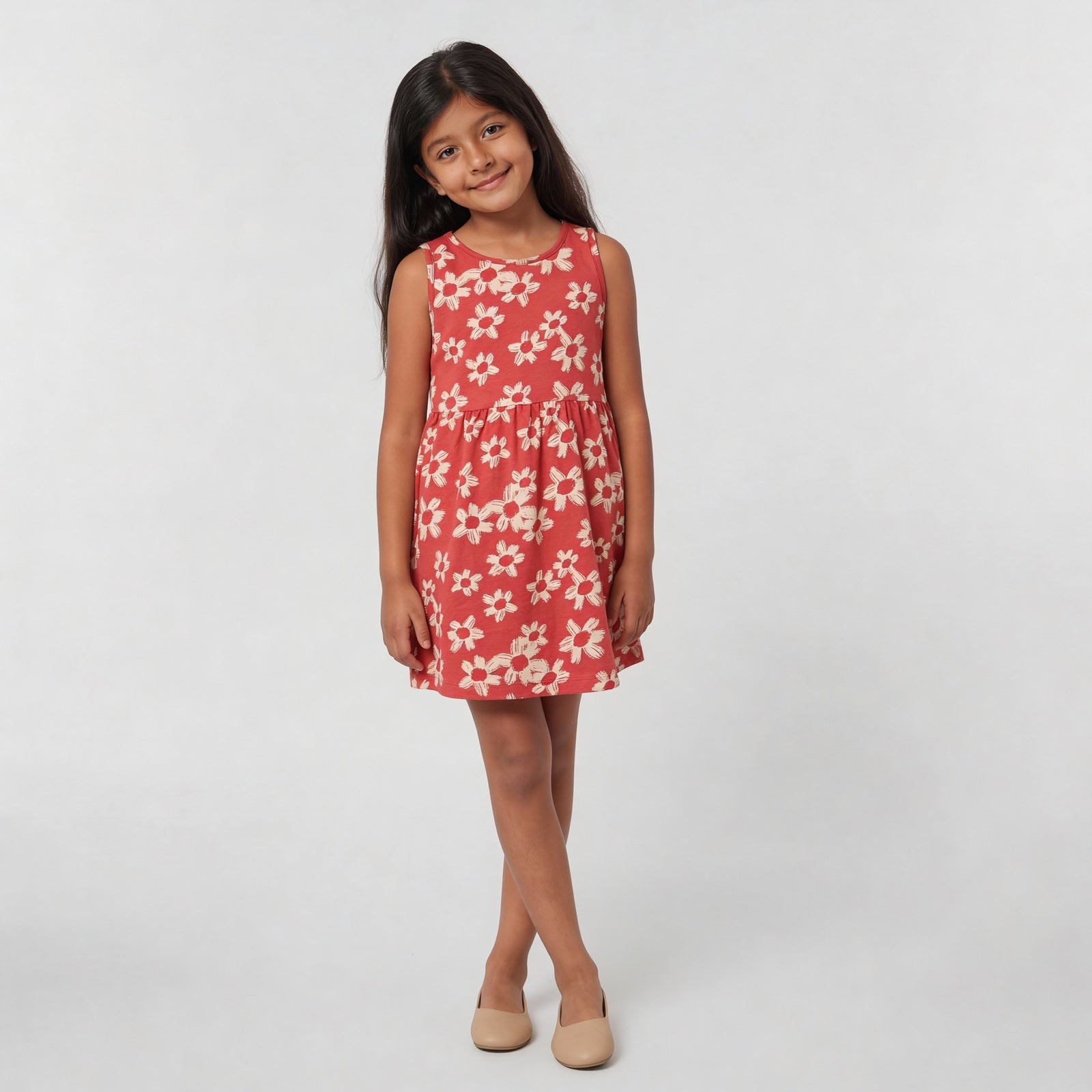 Cotton Printed Sleeveless Frock