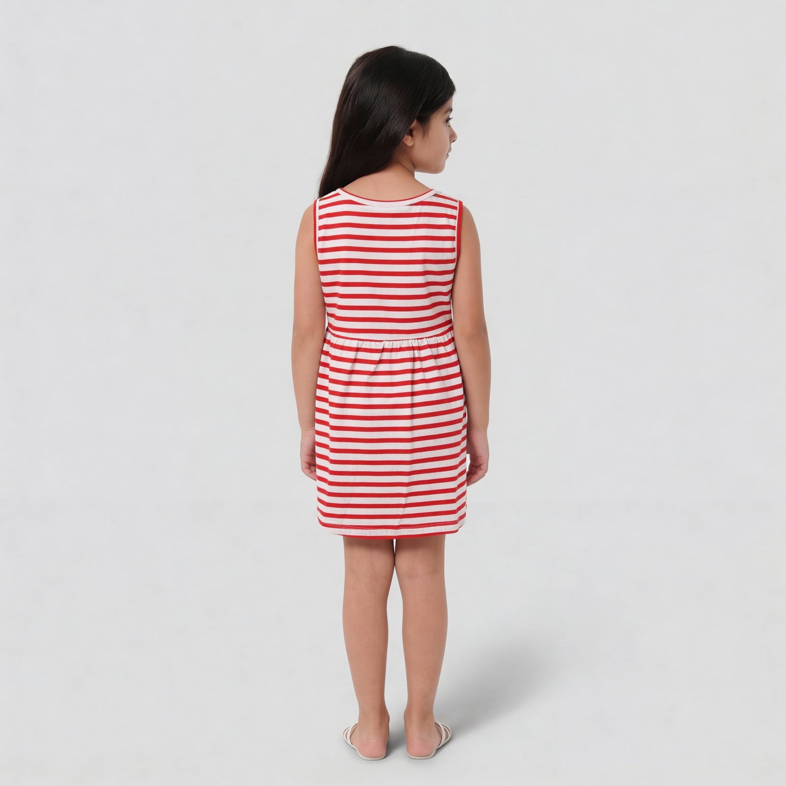 Girls Cotton Striped Knitted Frock