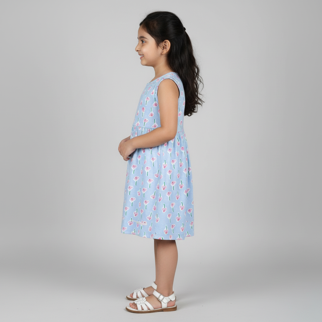 Girls Cotton Printed Dress