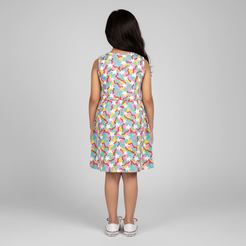 Girls Cotton Printed Dress