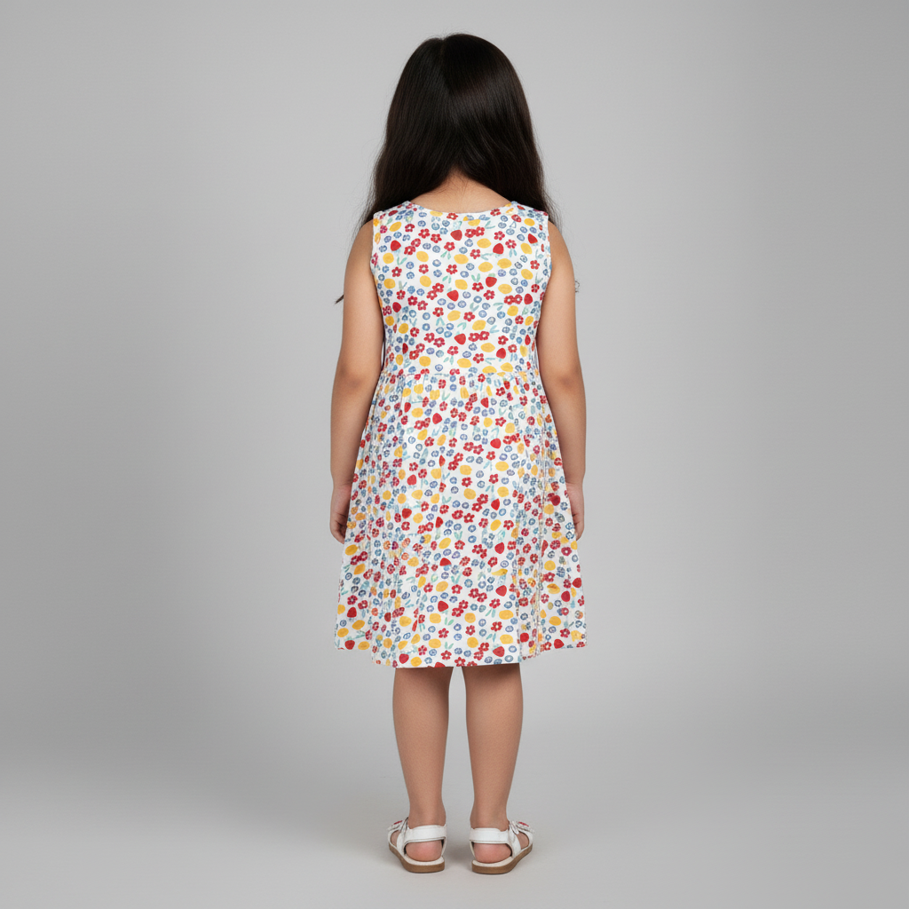 Girls Cotton Printed Dress