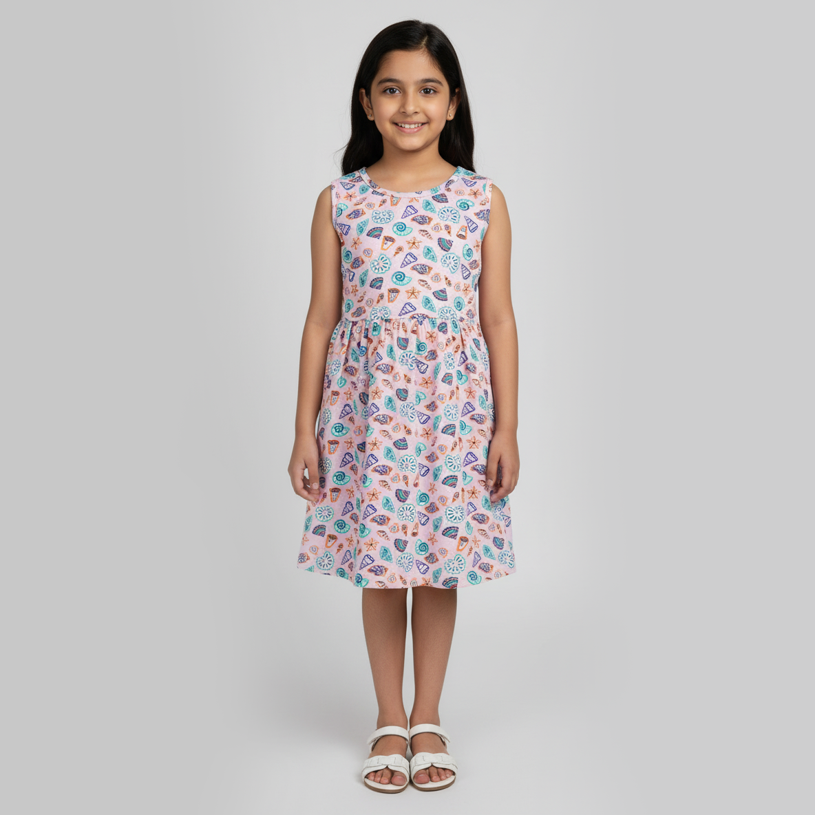 Girls Cotton Printed Dress