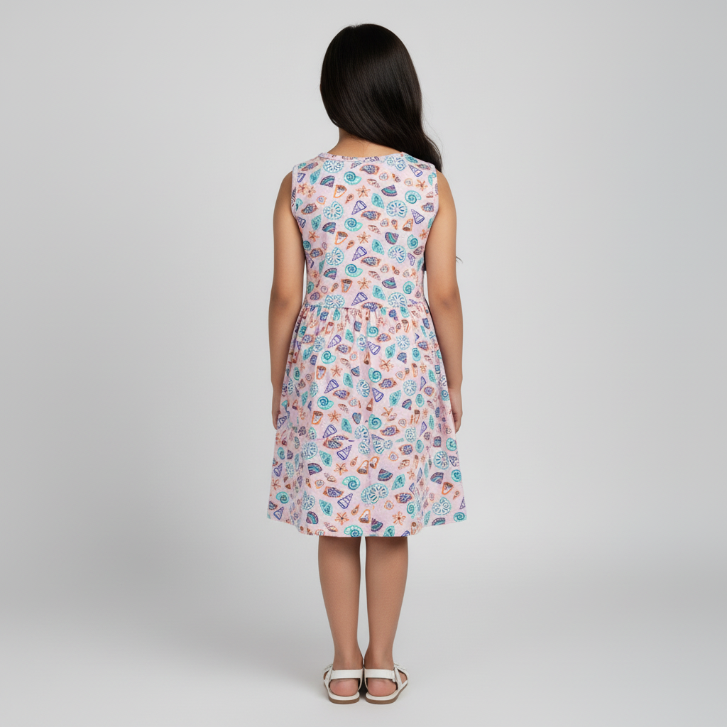 Girls Cotton Printed Dress