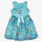 Girls Knee Length Printed Organza Party Dress