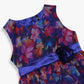Girls Knee Length Printed Organza Party Dress