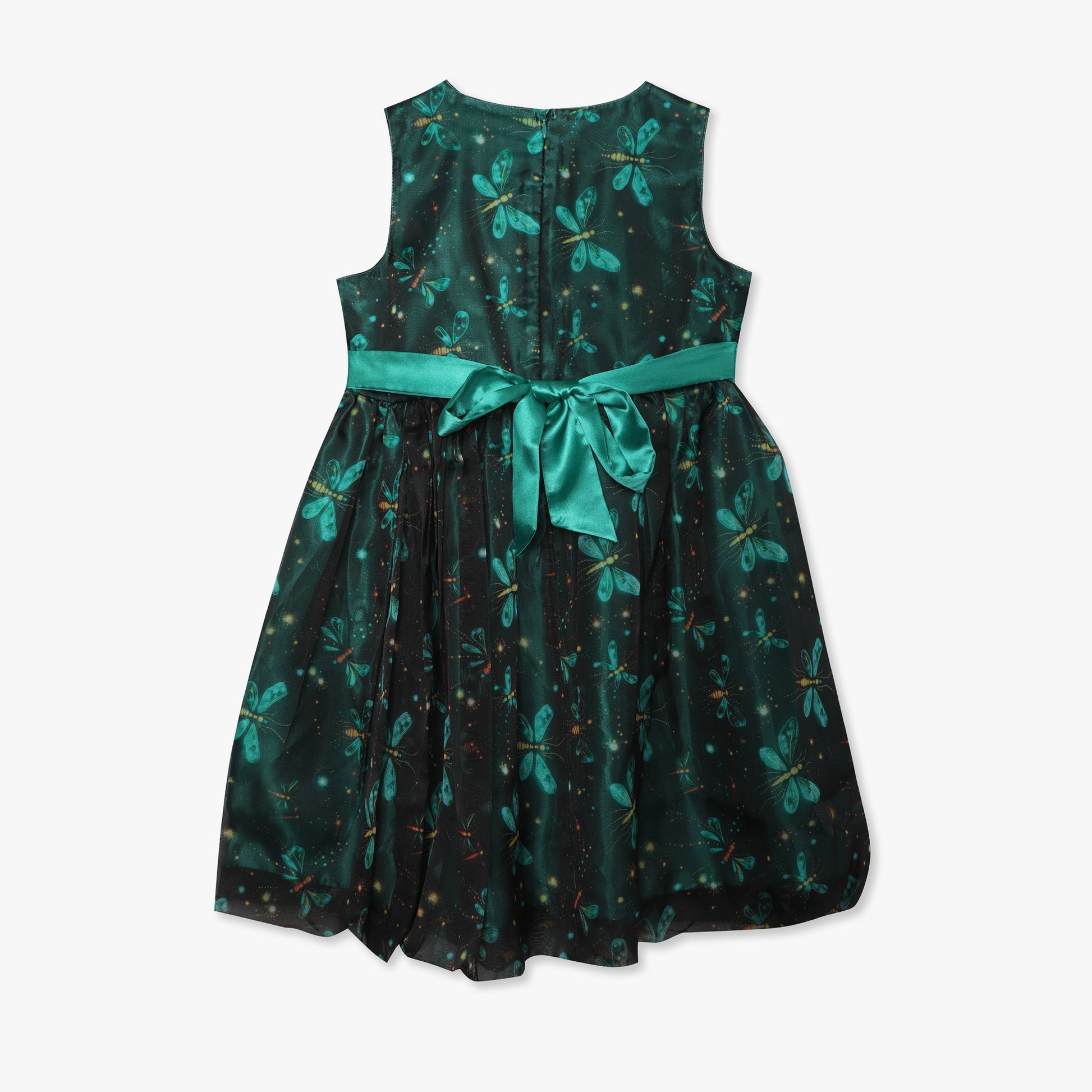 Girls Regular Fit Round Neck Printed Dress