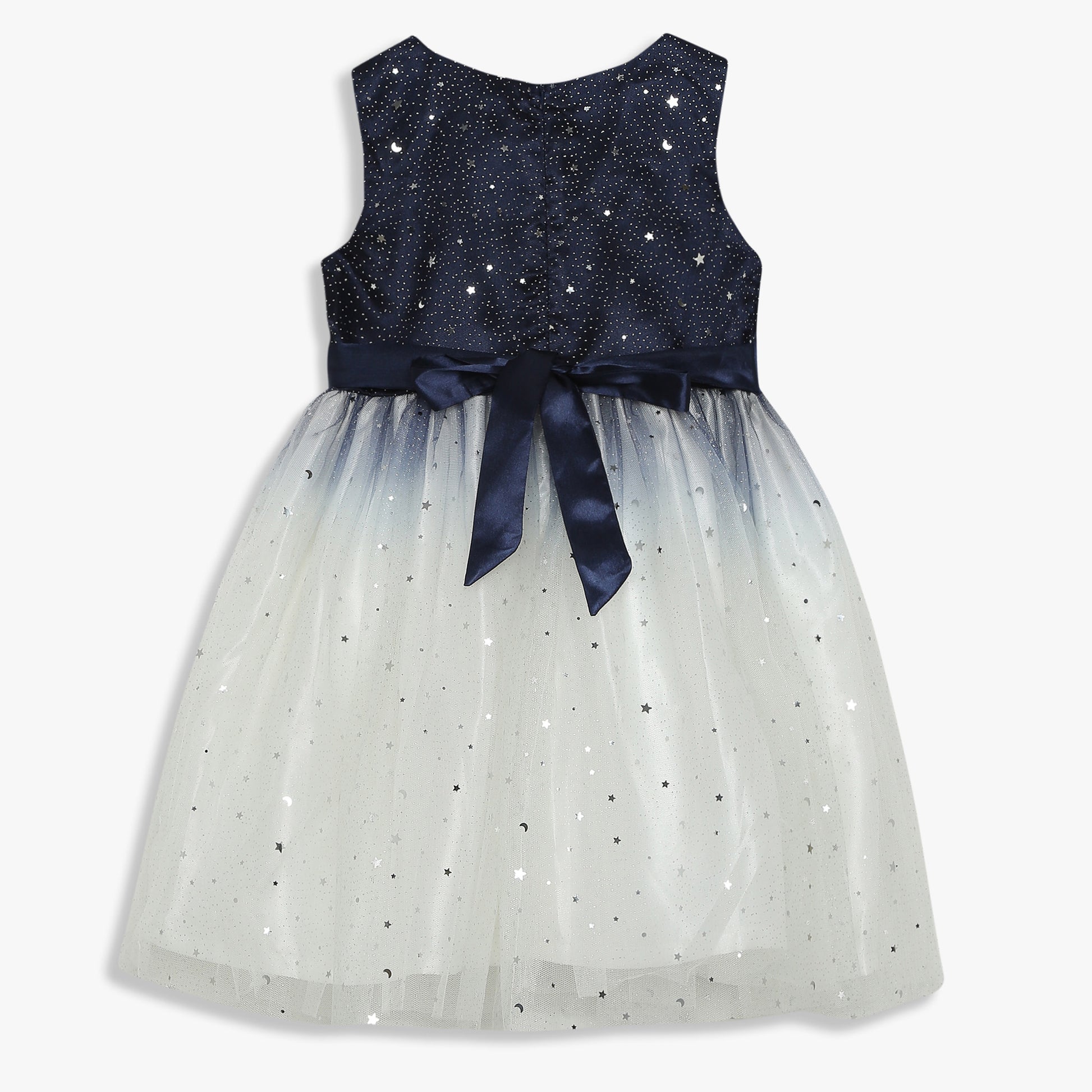 Girls Embellished Knee Length High Fashion Party Sleeveless Dress