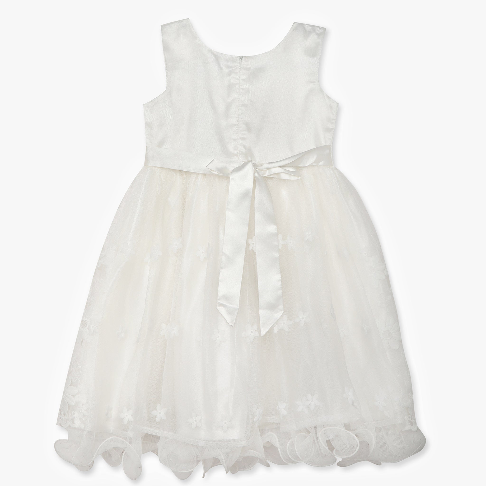 Girls Regular Fit Embellished Round Neck Dress