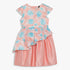 Girls Printed Satin Knee-Length Party Dress