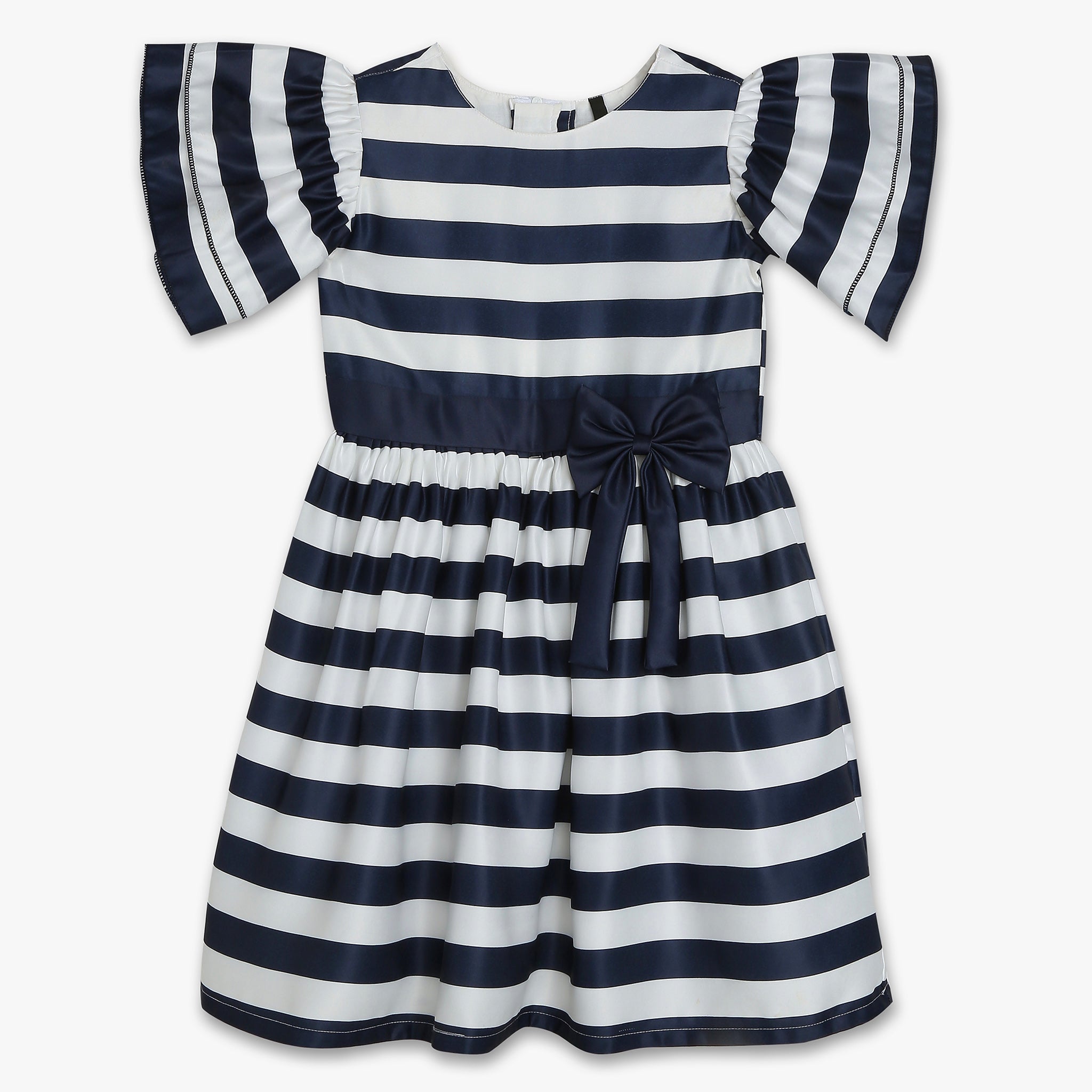 Girls Satin Striped Frock