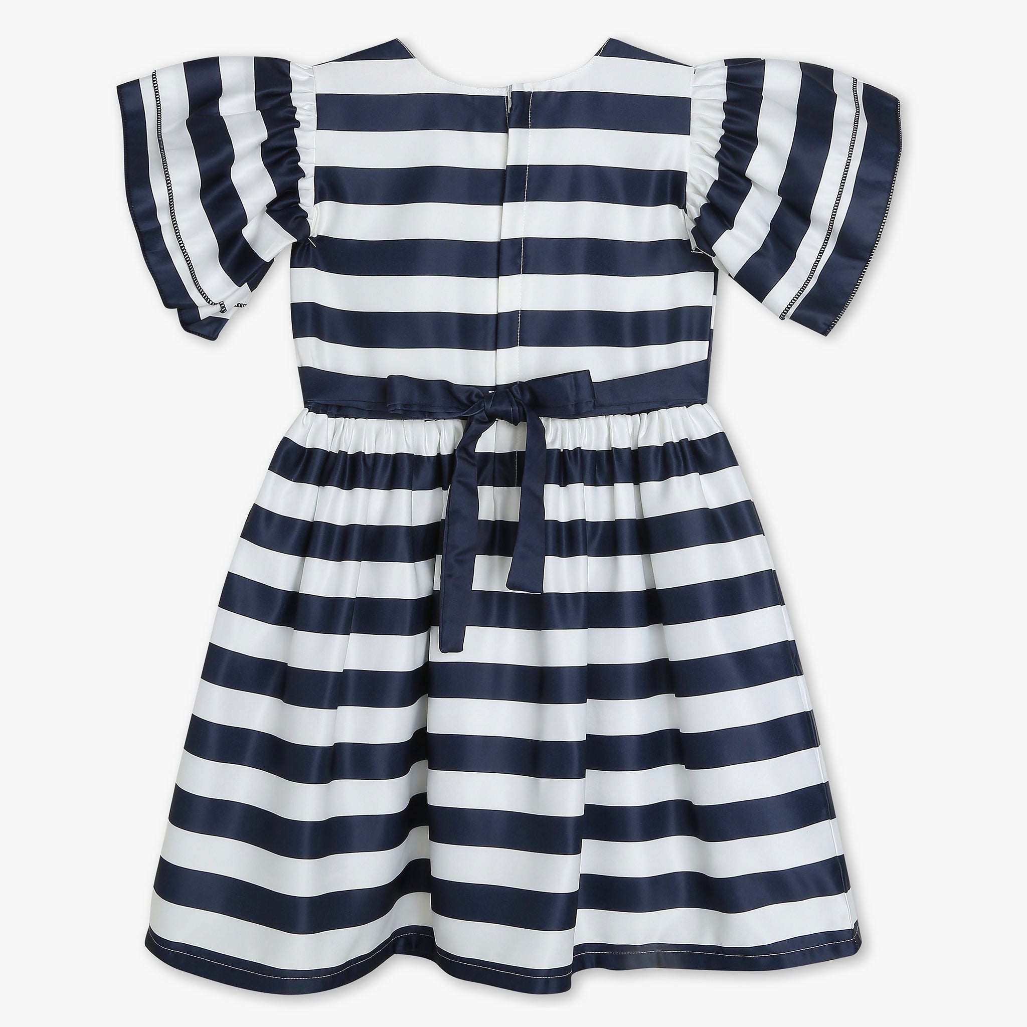 Girls Satin Striped Frock