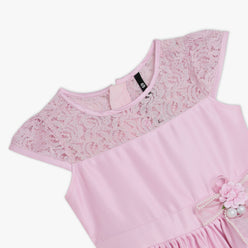 Girls Embellished Satin Party Dress