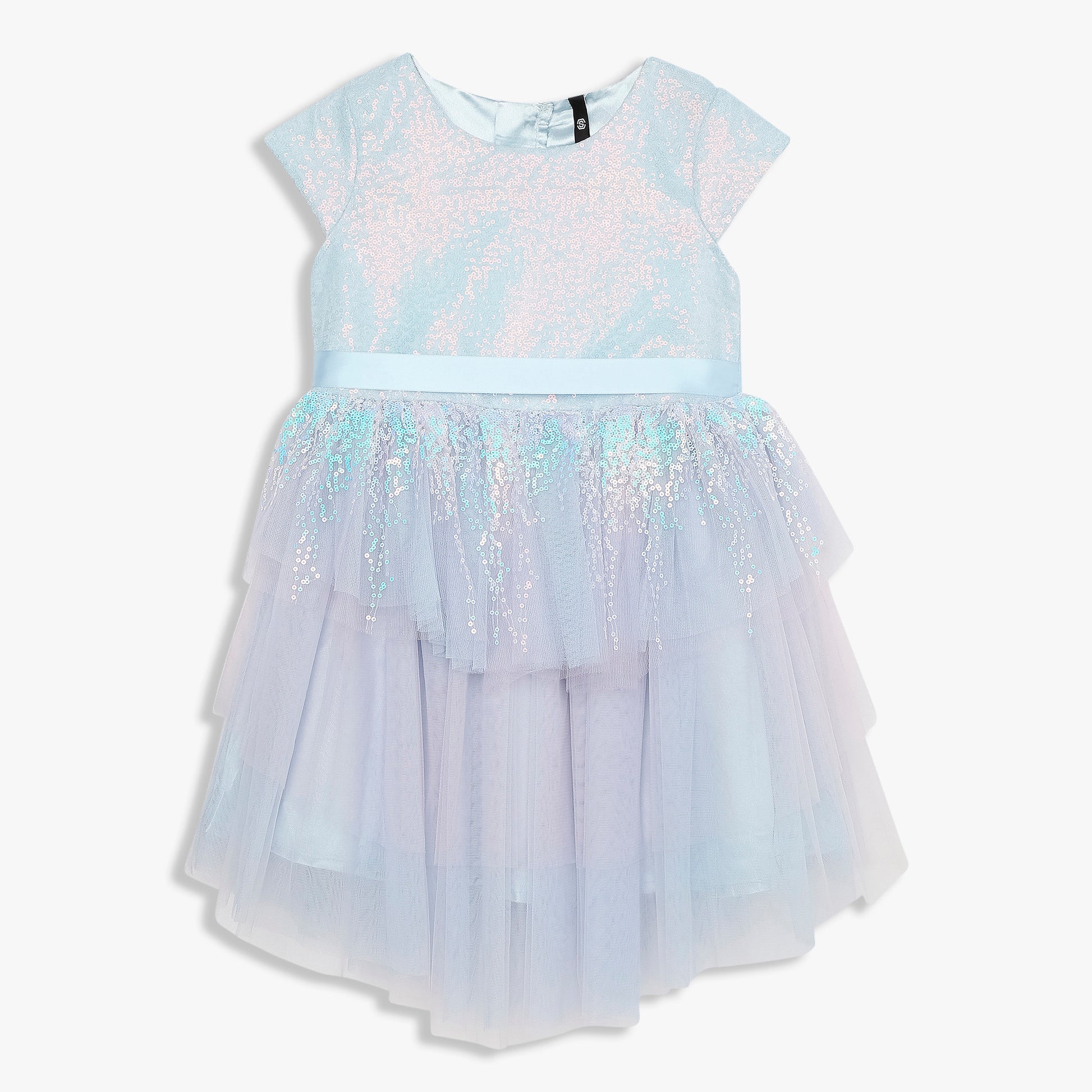 Girls Embellished Satin Party Frock 