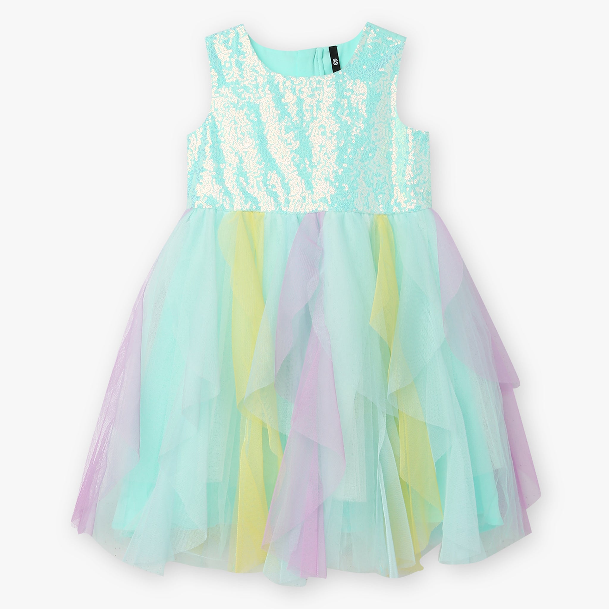 Girls Embellished Satin Party Frock