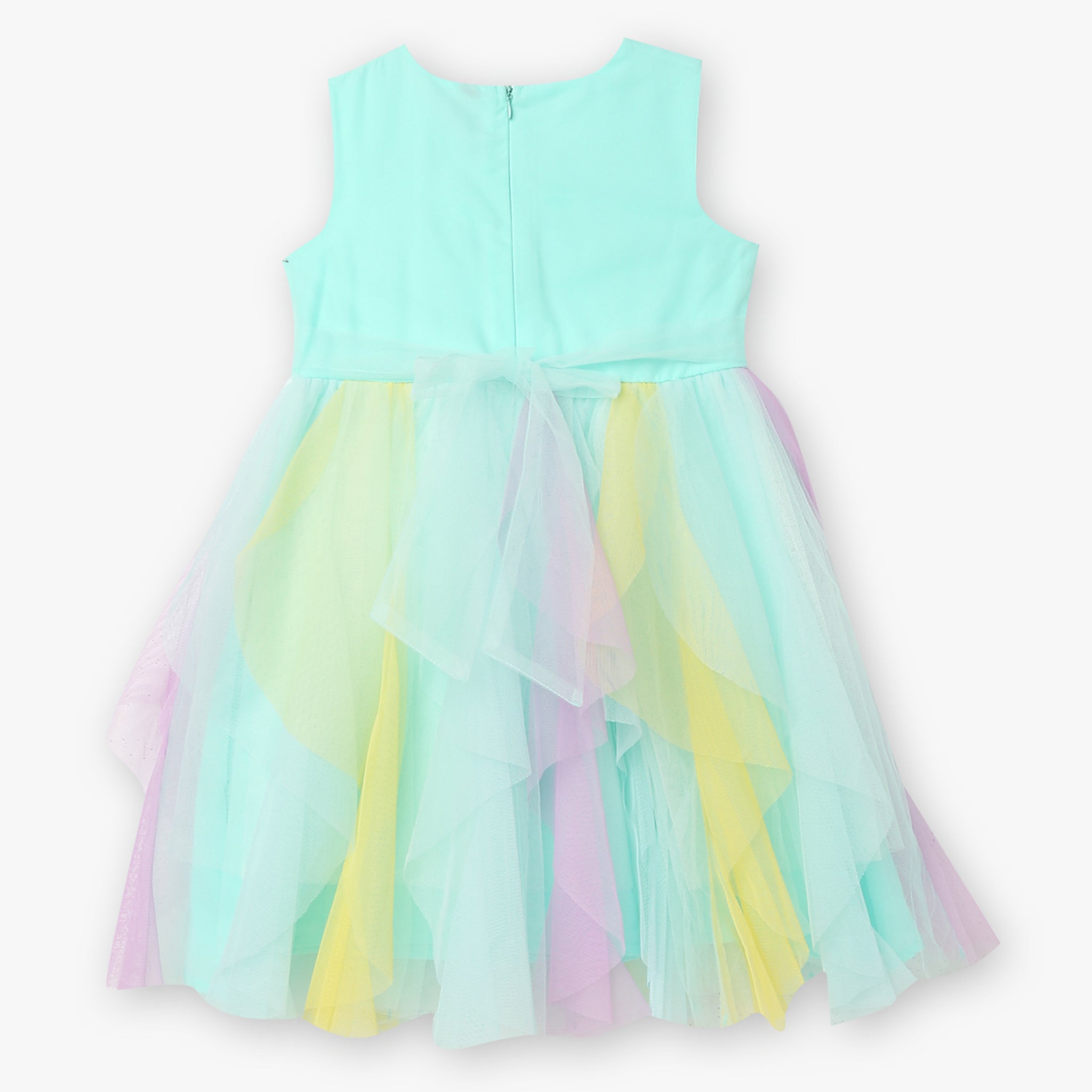 Girls Embellished Satin Party Frock