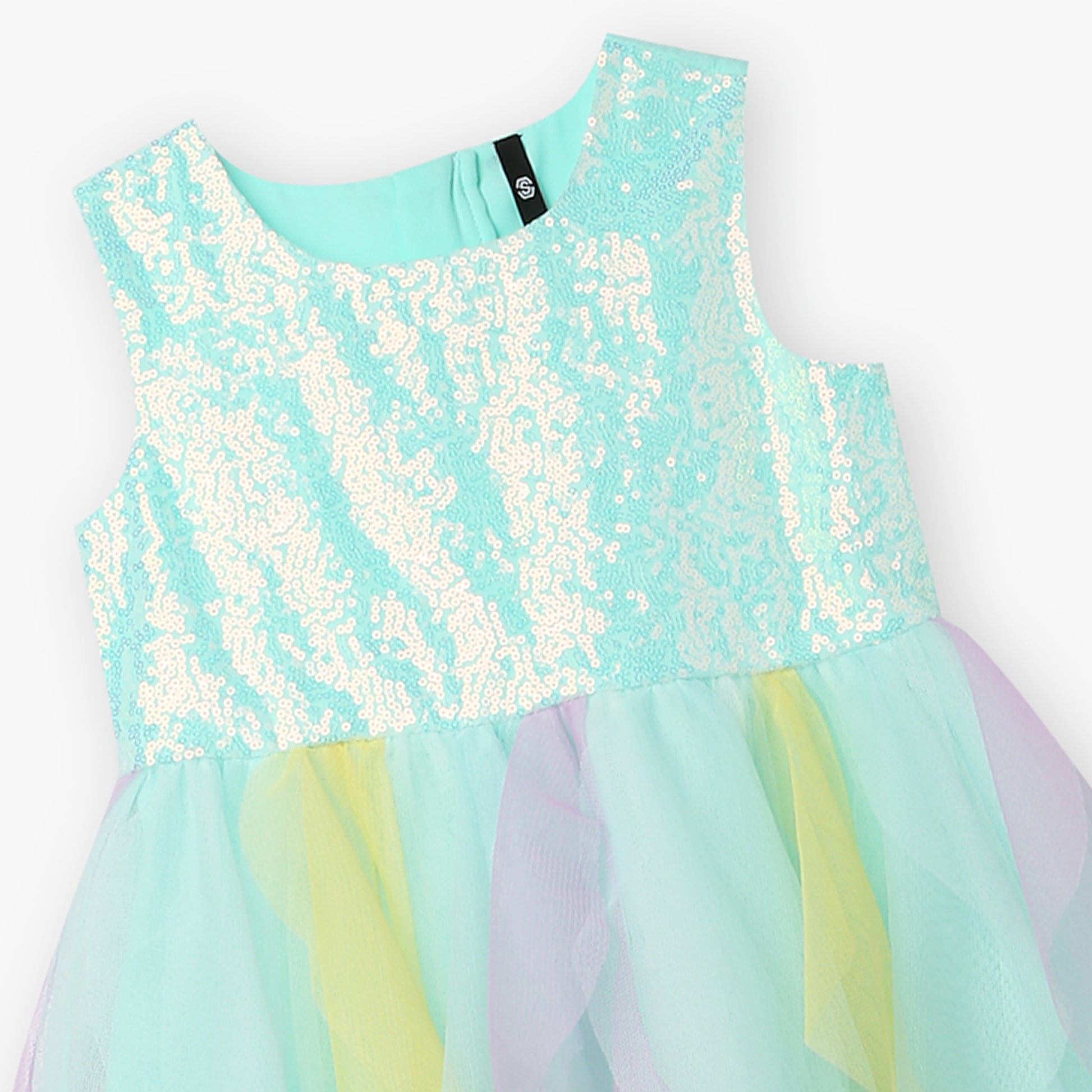 Girls Embellished Satin Party Frock