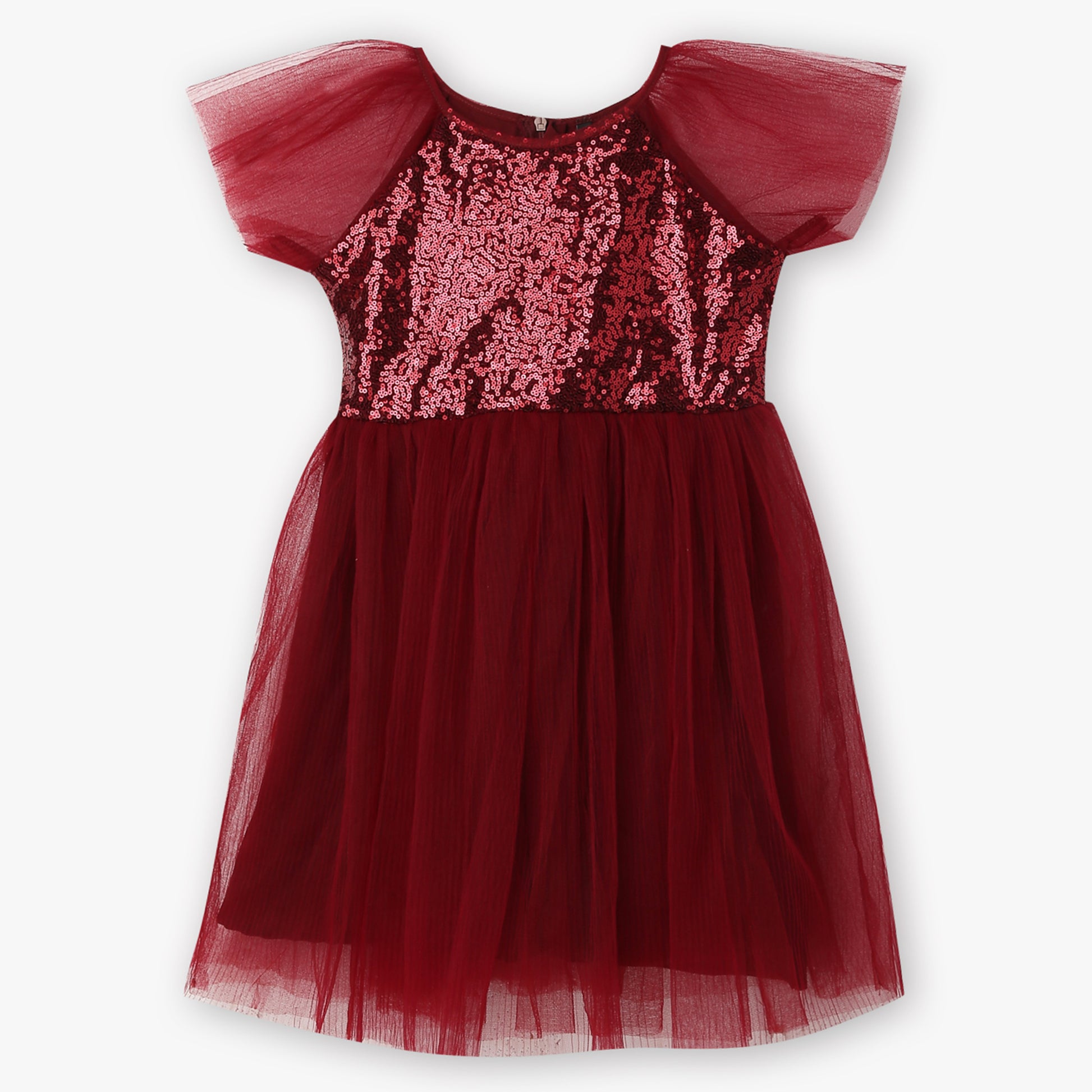 Girls Embellished Satin Party Frock