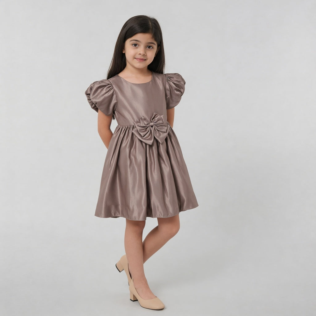 Girls Satin Flared Party Frock