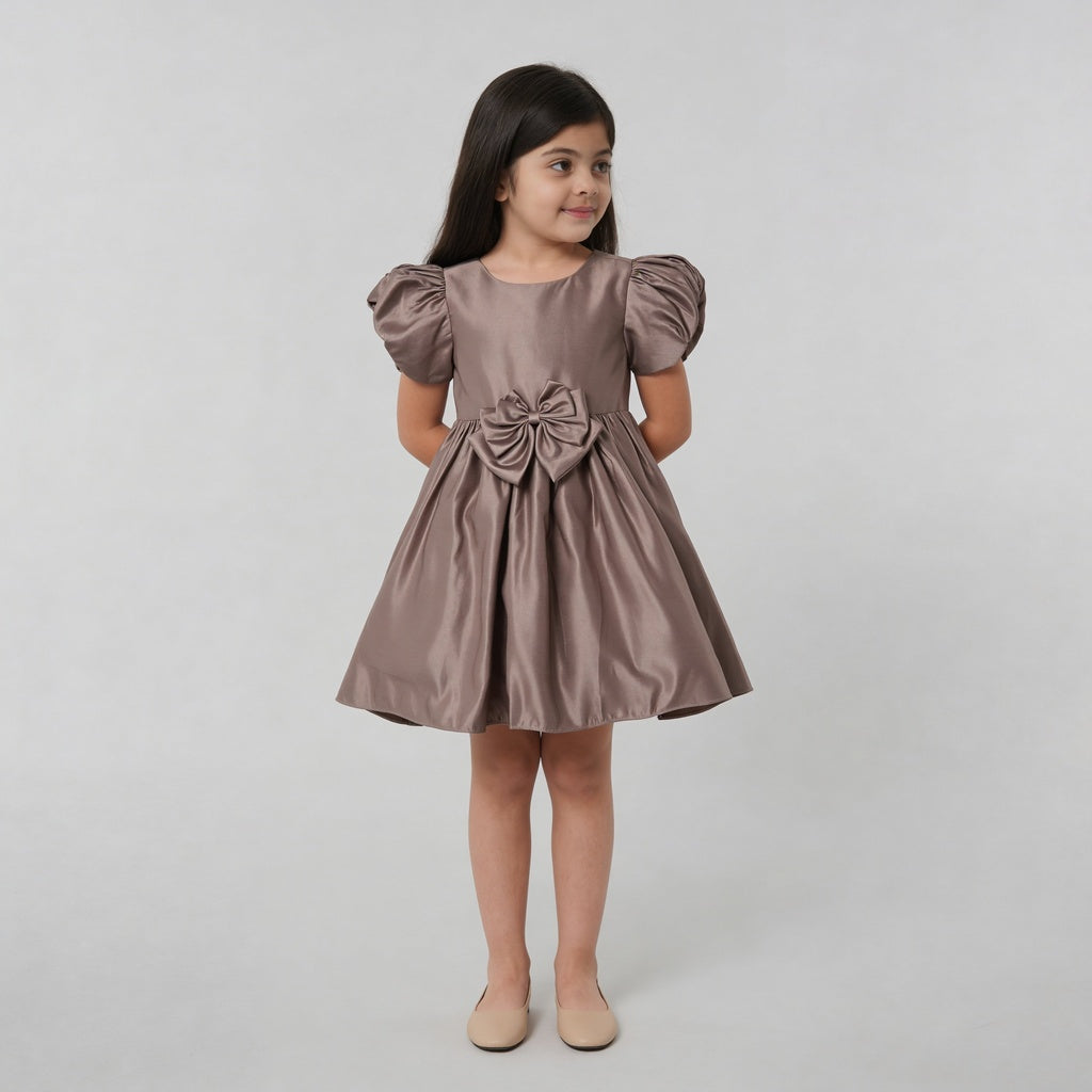 Girls Satin Flared Party Frock