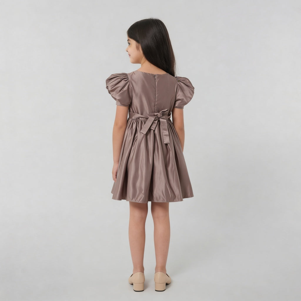 Girls Satin Flared Party Frock
