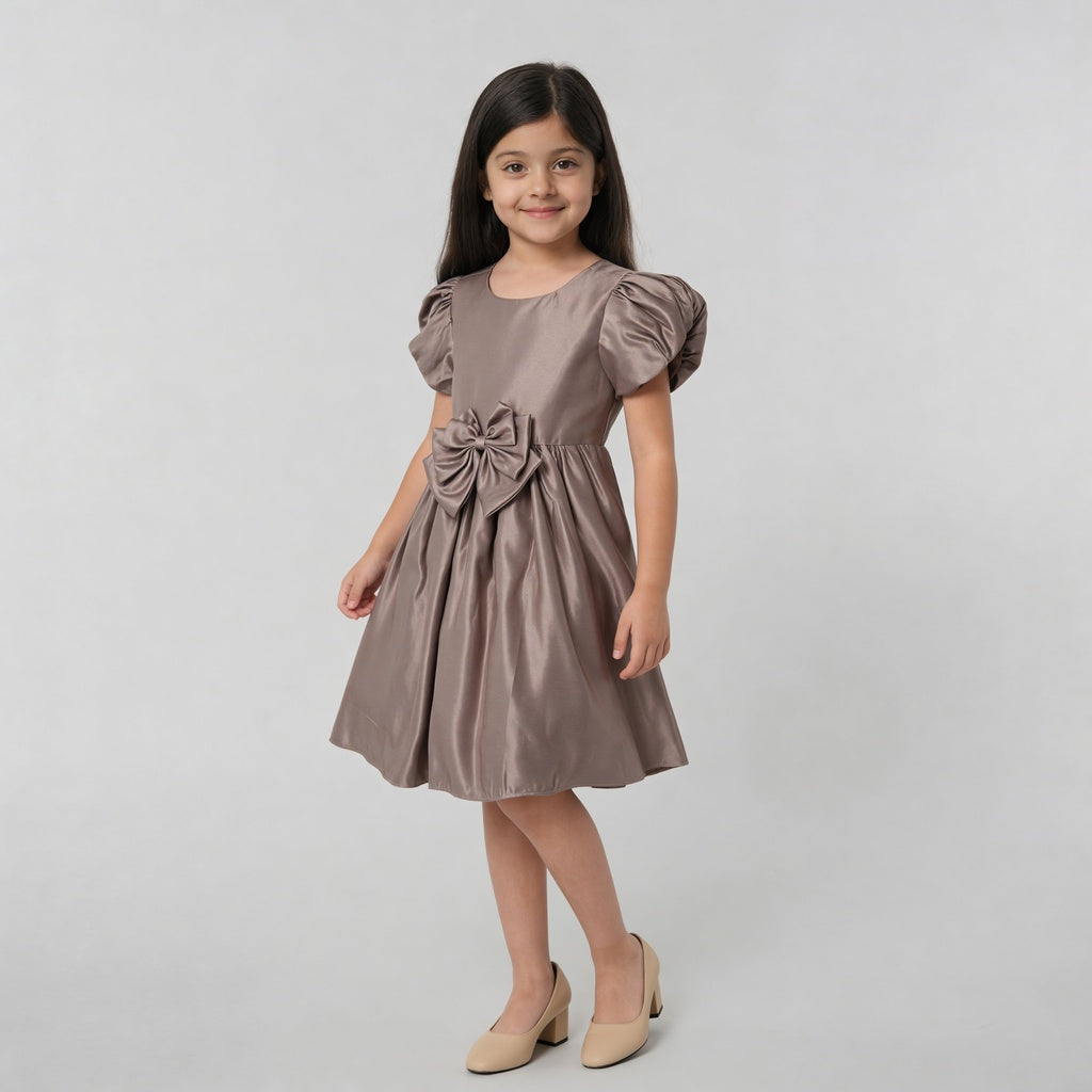 Girls Satin Flared Party Frock