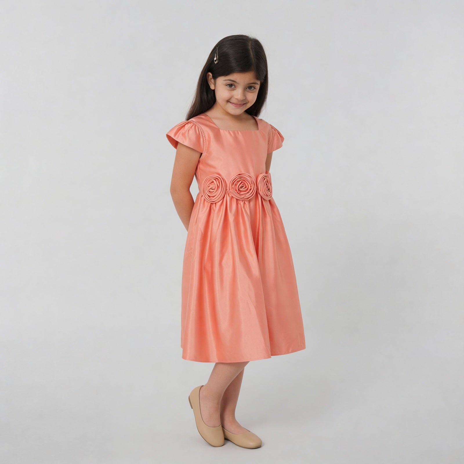 Girls Flared Satin Frock
