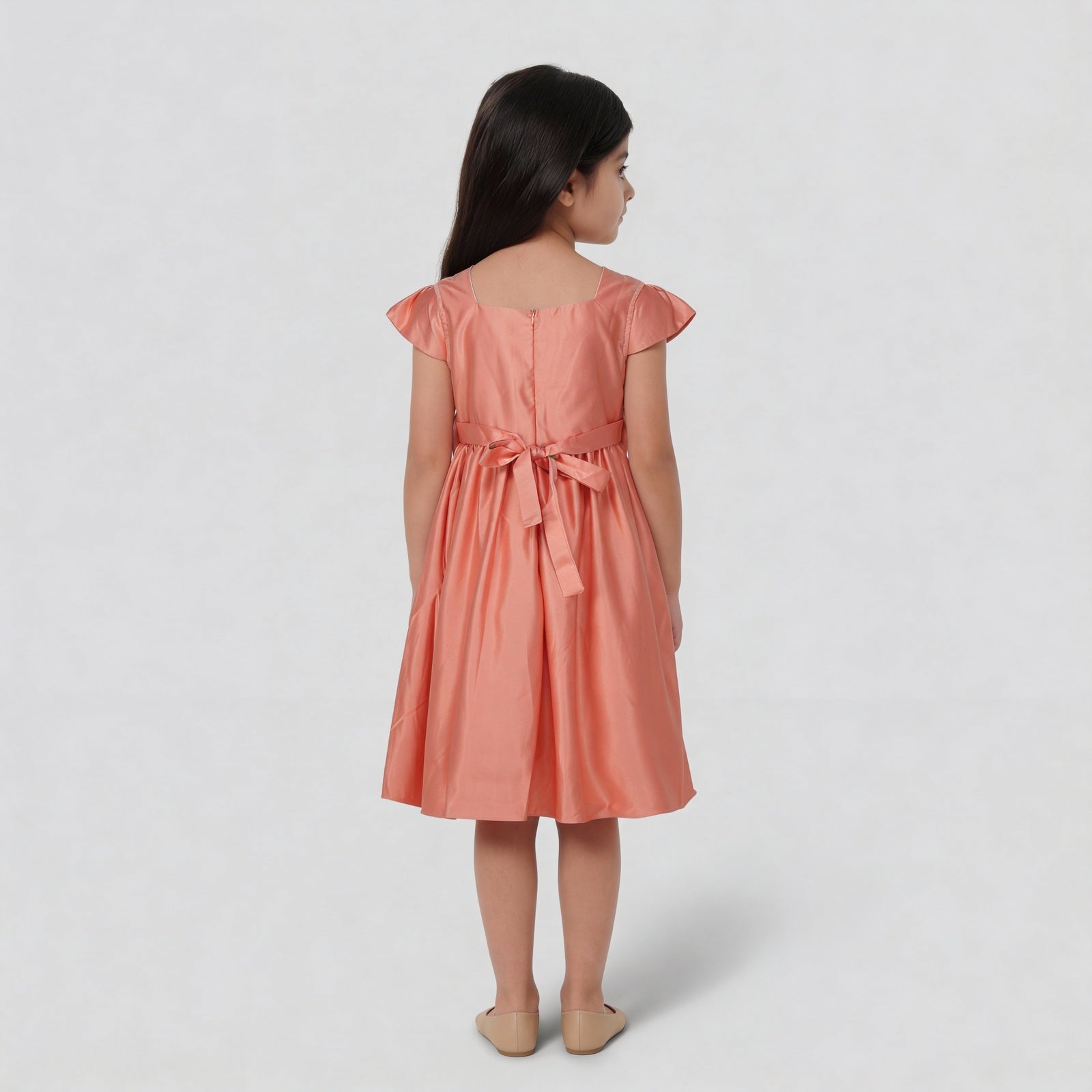 Girls Flared Satin Frock