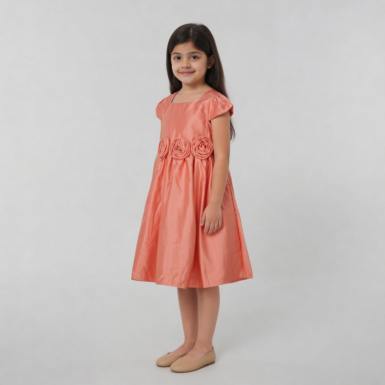 Girls Flared Satin Frock