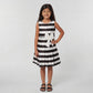 Girls Striped Satin Party Dress