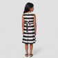 Girls Striped Satin Party Dress