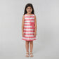 Girls Striped Satin Party Dress