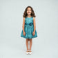 Girls Satin Printed Party Dress