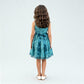 Girls Satin Printed Party Dress