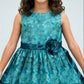 Girls Satin Printed Party Dress