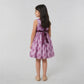 Girls Printed Flared Satin Party Frock