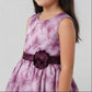 Girls Printed Flared Satin Party Frock
