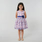 Girls Printed Flared Satin Party Frock