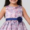Girls Printed Flared Satin Party Frock
