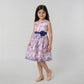 Girls Printed Flared Satin Party Frock