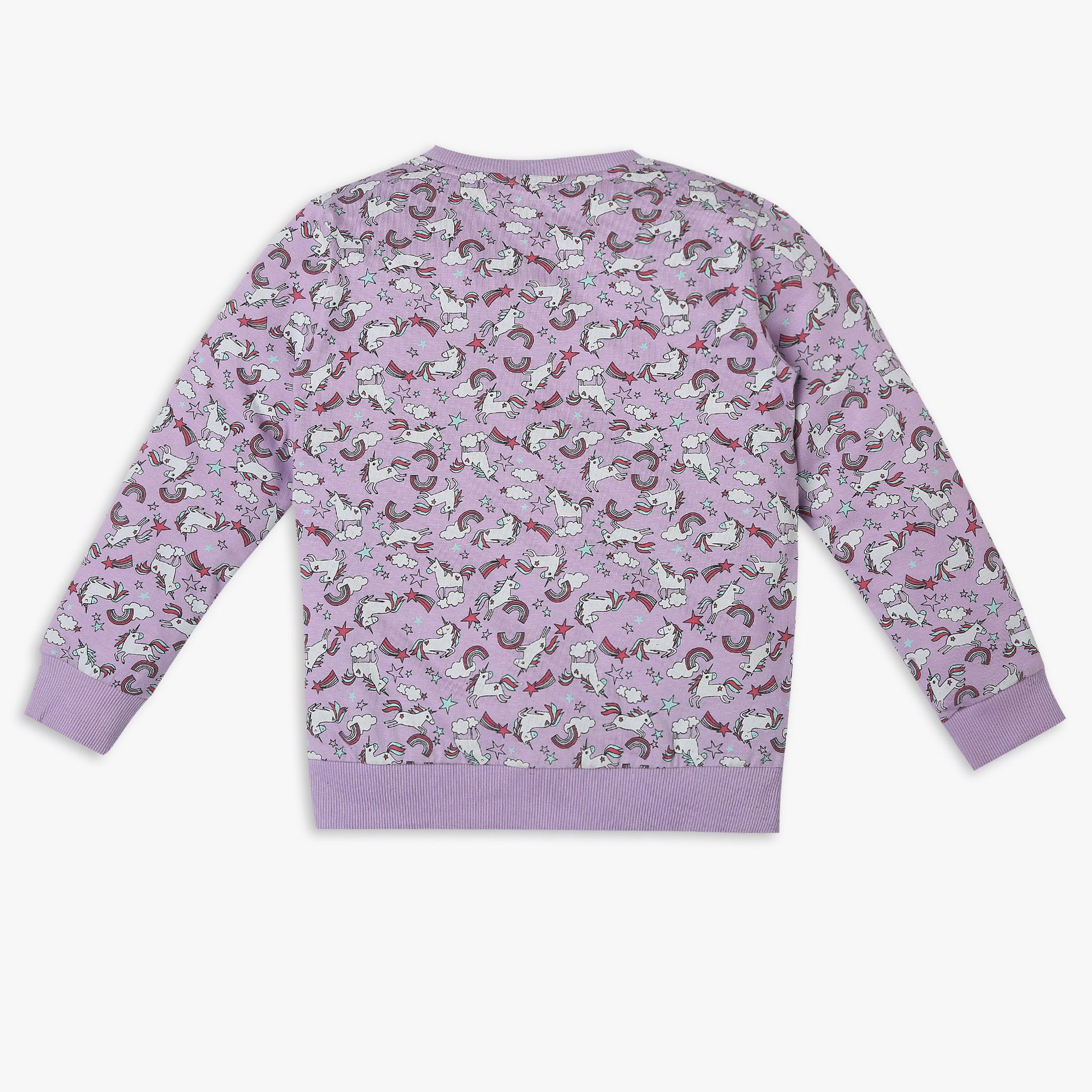 Girls Regular Fit Printed T-Shirt with Pyjama Sleepwear Set