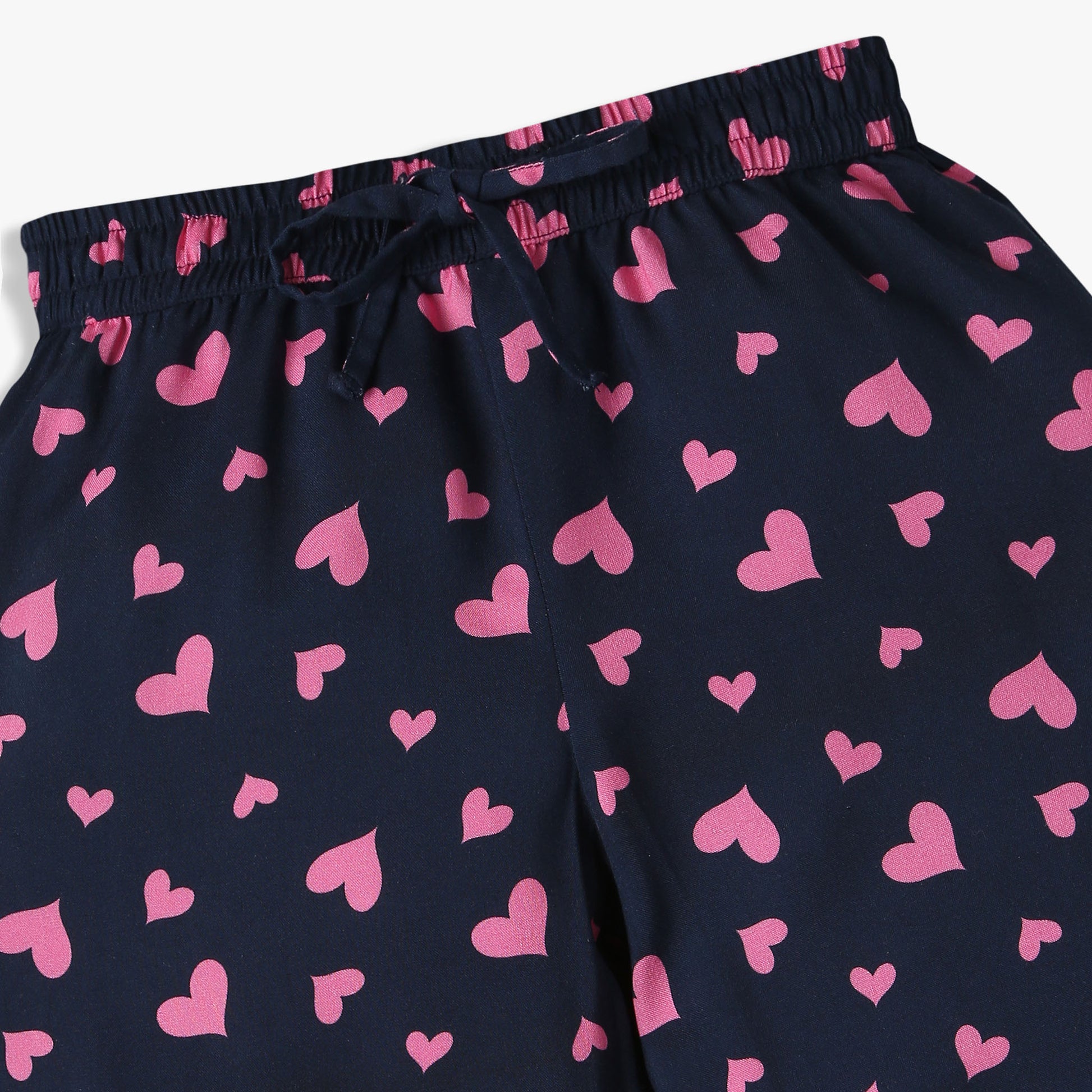 Girls Relaxed Fit Printed Lapel Collar Shirt with Shorts Sleepwear Set