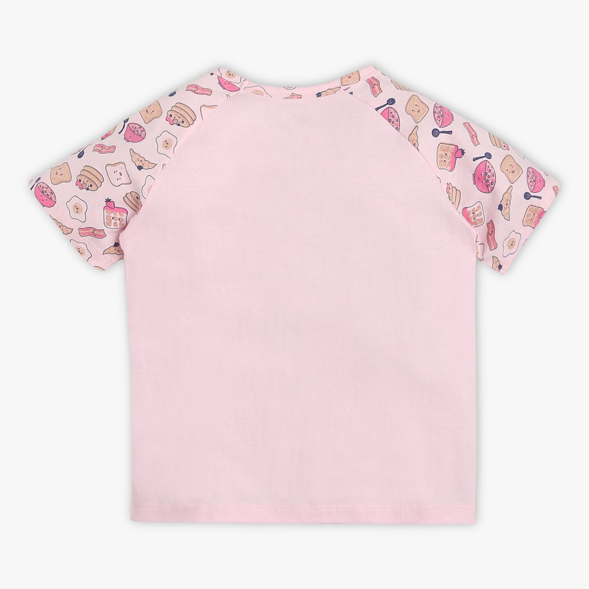 Girls Regular Fit Printed Crew Neck Short Sleeve T-Shirt with Trackpant Sleepwear Set