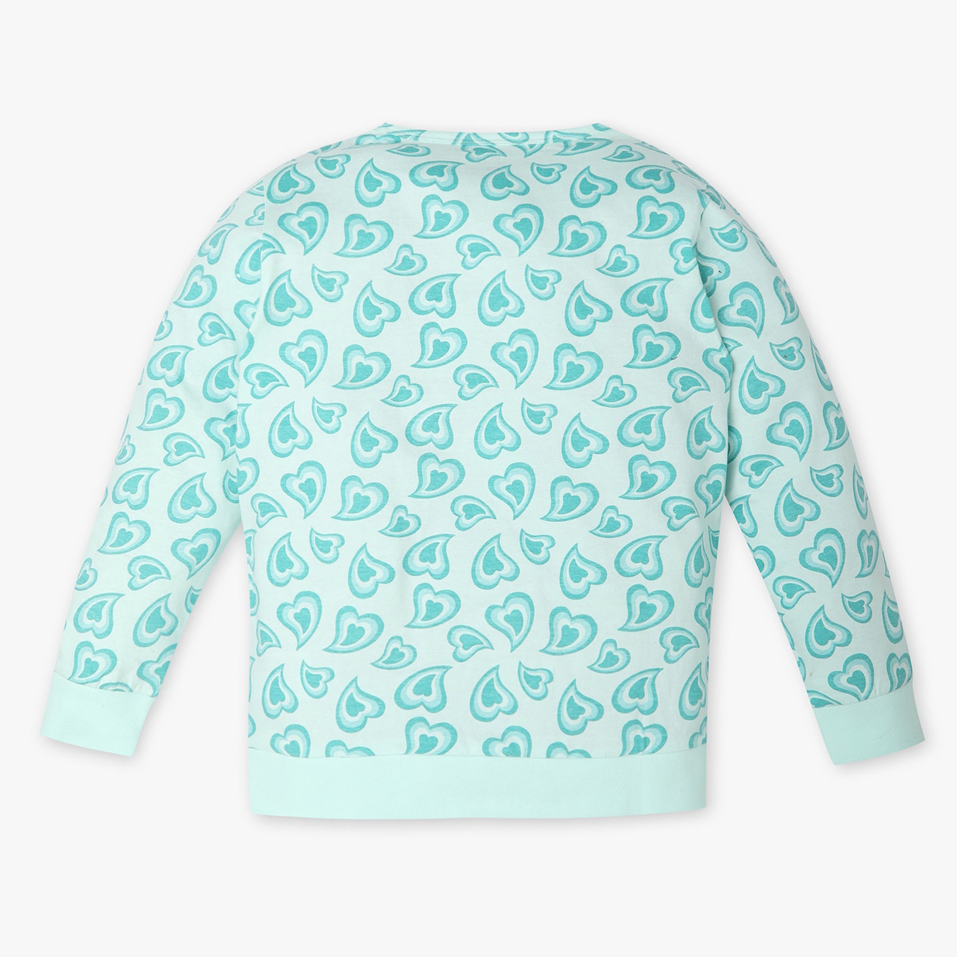 Girls Regular Fit All Over Print Crew Neck T-Shirt with Trackpant Sleepwear Set