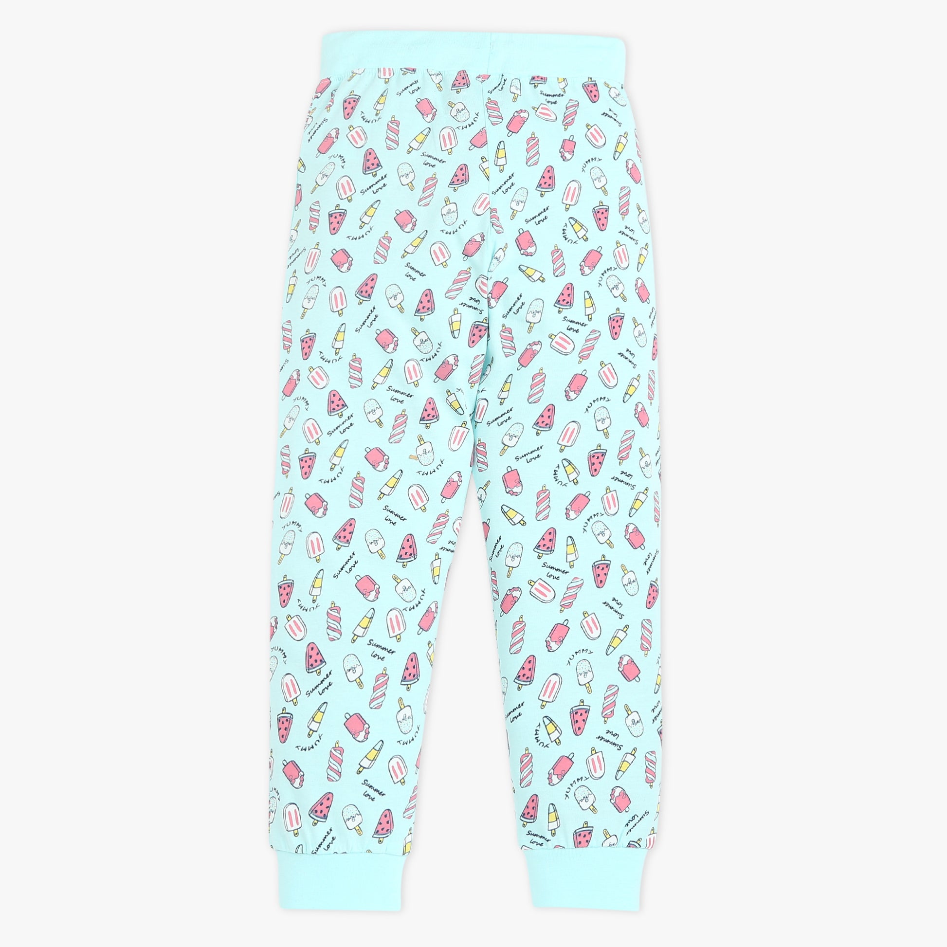 Girls Crew Neck Cap Sleeve Printed Must Have Snooze Cordinate Set | Refreshing Graphic Tshirt With Matching Pattern Printed Trackpant | Comfortable Body For Ease | Breathable And Absorbent 100% Cotton Single Jersey Fabric.