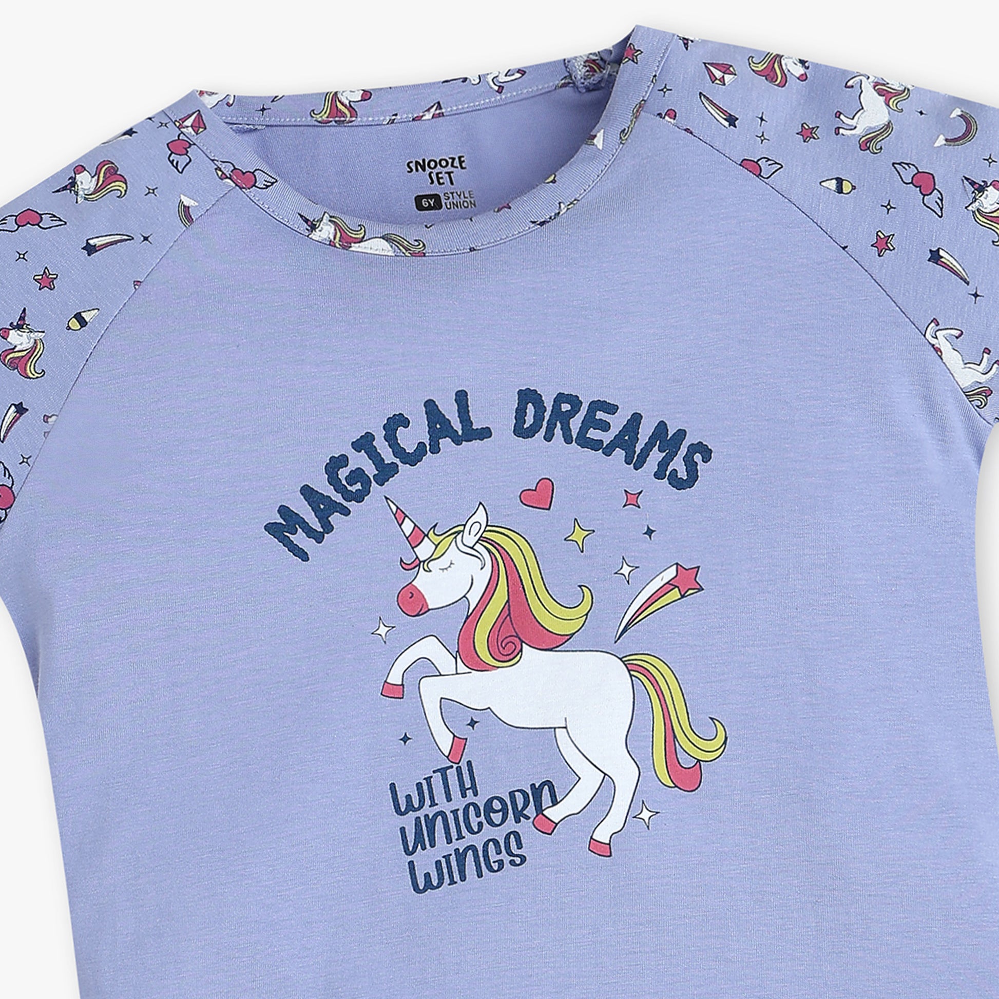 Buy Girls Regular Fit Printed Full Sleeve T-Shirt With Trackpant Sleepwear Set  - Style Union